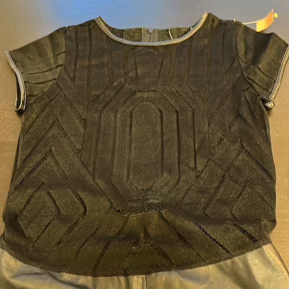 NWT Faux Leather & Lace Short Sleeve Romper - Picture 9 of 16